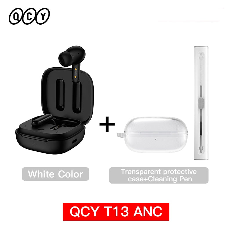 QCY T13 ANC Wireless Earphones Bluetooth 5.3 TWS ANC Noise Cancellation Headphone 4 Mics ENC Headset in-Ear Handfree Earbuds