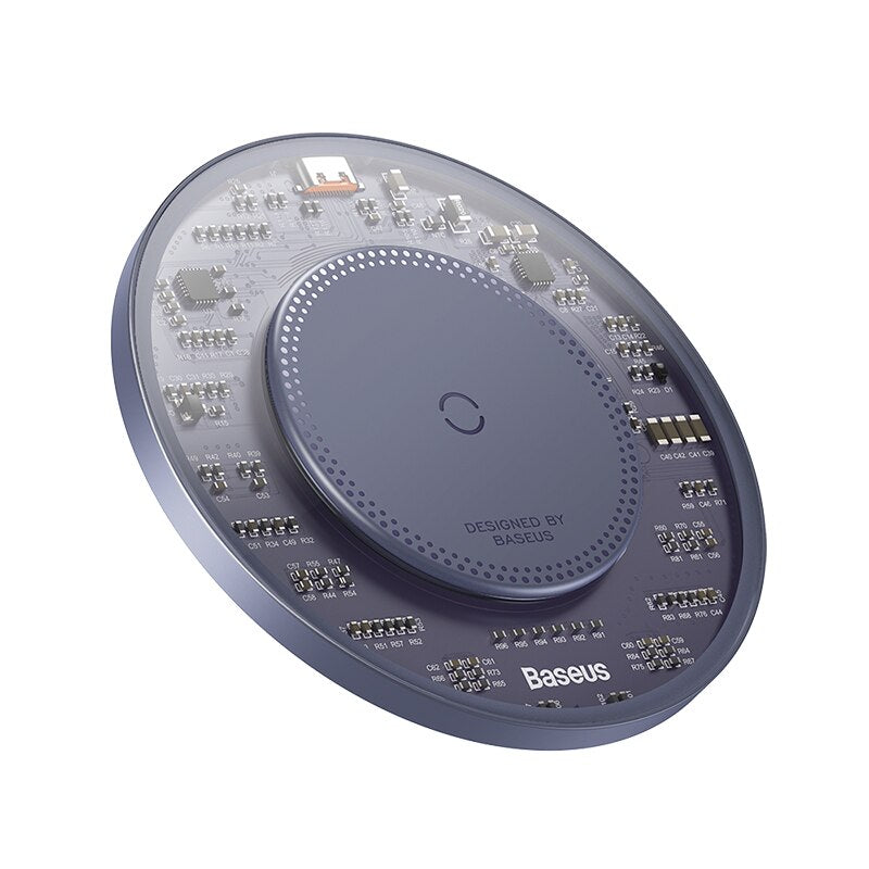 Baseus 15W Fast Wireless Charger For iPhone 14 13 For Airpods Visible Qi Wireless Quick Charging Pad For Samsung S22 Xiaomi LG