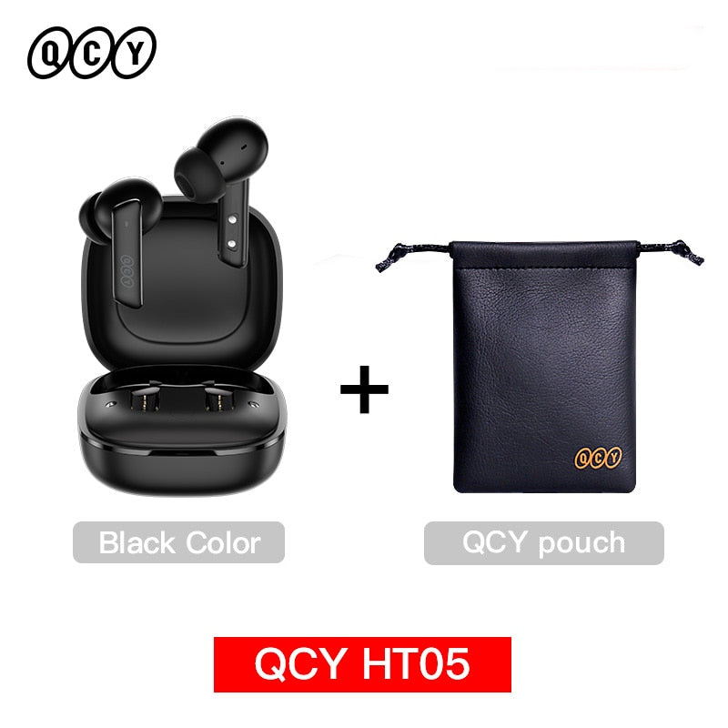 QCY HT05 ANC Wireless Earphone 40dB Noise Cancelling Bluetooth 5.2 Headphone 6 Mic ENC HD Call TWS Earbuds Transparency Mode