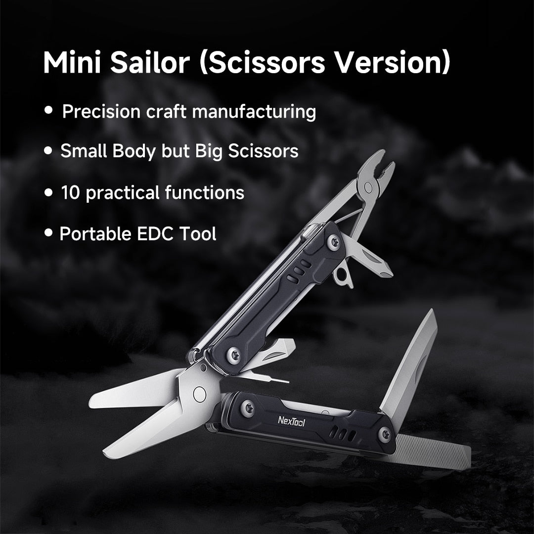 NexTool Mini Sailor Scissors Version 10 in 1 edc Multitools Hand Pliers Tools Mini Pocket Folding Knife File Sim Card Pin Needle