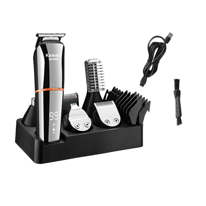 Kemei Digital Display 5 in 1 Hair Trimmer for Men Eyebrow Beard Trimmer Electric Hair Clipper Grooming Kit Haircut