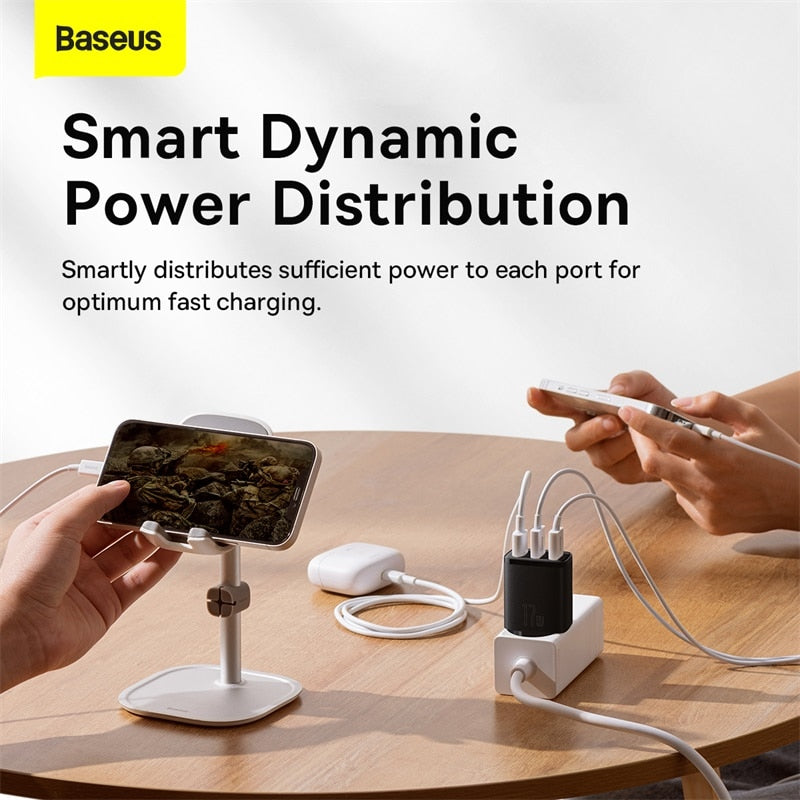 Baseus USB Charger Multiple Ports 3.4A Fast Charging Charge Phone Charger For Xiaomi mi POCO iPhone Samsung Huawei Wall Adapter