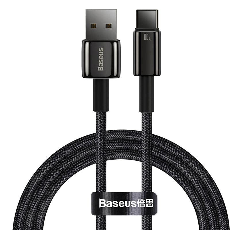 Baseus 100W USB Type C Cable For Samsung Pro Fast Charging Wire USB-C Charger Data Cord  For Huawei P30 Realme Oneplus Poco F3