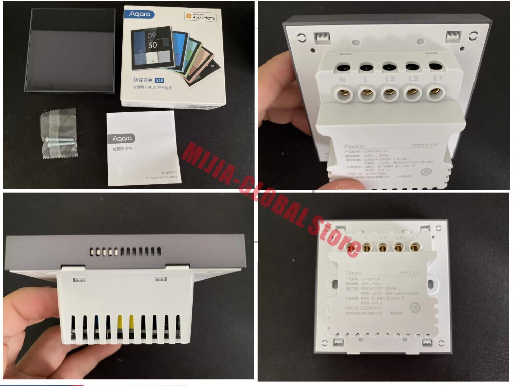 2023 Aqara Smart Switch S1E Touch Control 4" Full LED Timer Calendar Power Statistics Scene Setting Remote For Homekit Aqara APP