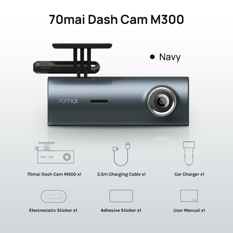 70mai Dash Cam M300 Car DVR 140° FOV 1296P Night Vision Dash Camera Recorder 24H Parking Monitor WIFI & App Control