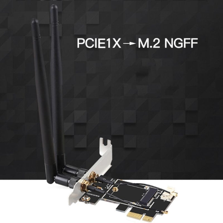 Ngff Ekey TXB001 PCIE-1X Card to NGFF-Ekey Dual Antenna Adapter