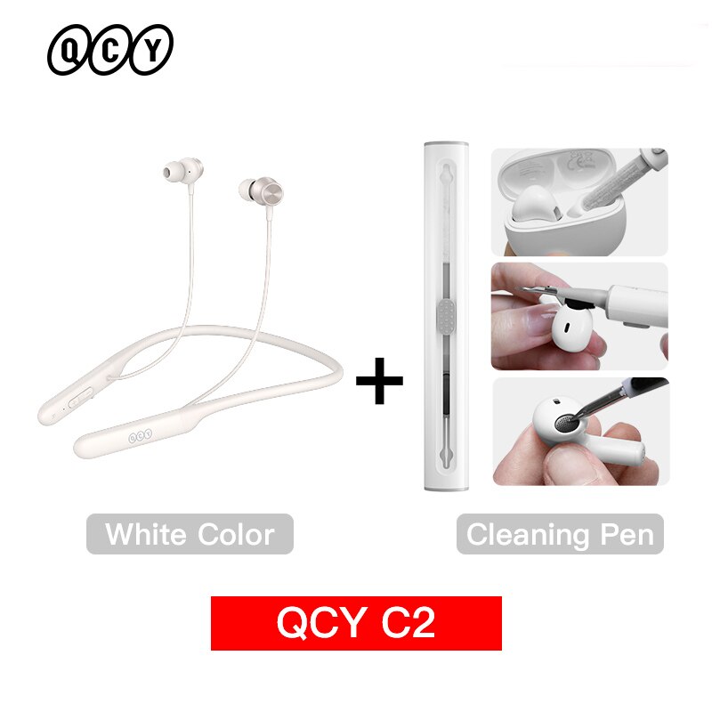 QCY C1 C2 Wireless Headphone Bluetooth 5.2 Magnetic Sport Neckband Earphones 50H Long Standby Headset Stereo Earbuds