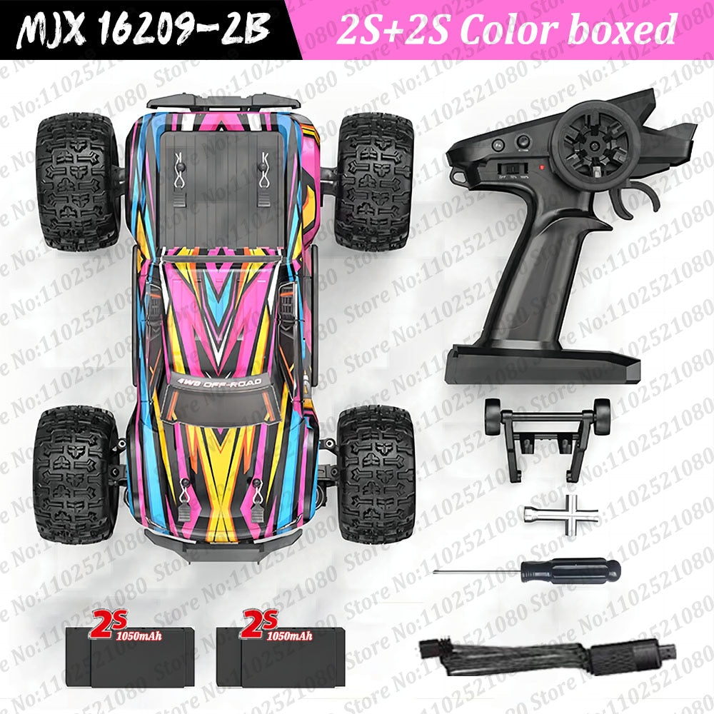 New MJX Hyper Go 16208 3S 1/16 Brushless RC Car Hobby 2.4g Remote Control Pickup Truck Model 4wd High-speed Off-road Boy Gift