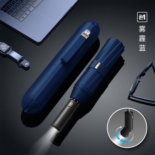 Xiaomi Fully automatic umbrella, three-folding umbrella, strong, wind-resistant and shrinkable LED lighting features