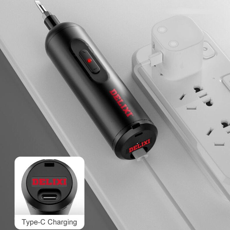 Youpin DELIXI Electric Screwdriver Household Rechargeable Screw Driver Set Multifunctional Electric Screwdrivers Repair Tools
