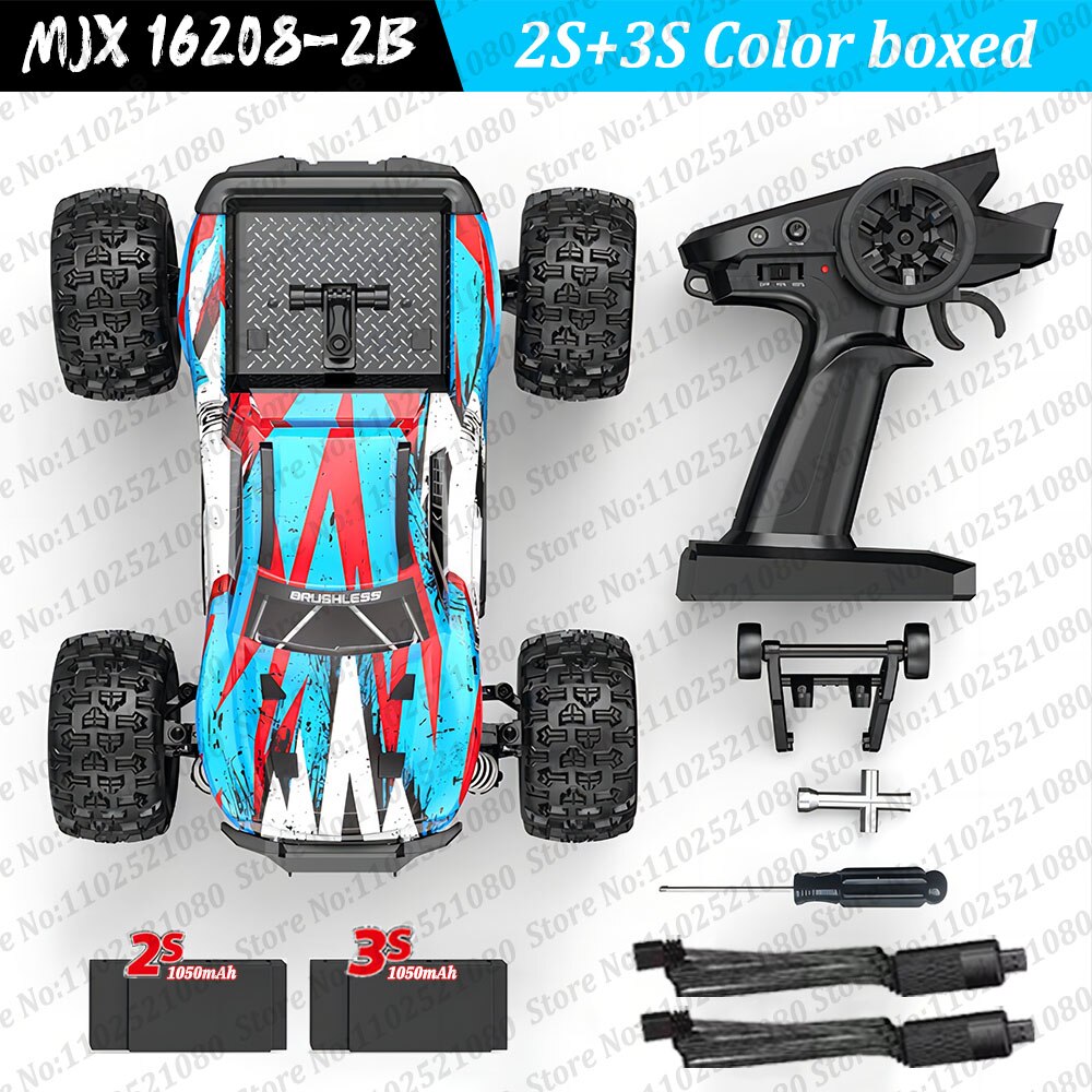 New MJX Hyper Go 16208 3S 1/16 Brushless RC Car Hobby 2.4g Remote Control Pickup Truck Model 4wd High-speed Off-road Boy Gift
