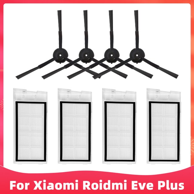 Accessories For Xiaomi Roidmi EVE Plus Robotic Vacuum Cleaner Mop Cloth Hepa Filter Brush Dust Bag Replacement Spare Parts