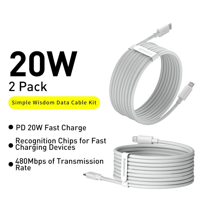 Baseus USB Type C PD 20W Cable for iPhone SE 11 Pro X XS 8 Fast USB C Cable for iPhone Charging Cable USB Type C Cable Wire Code