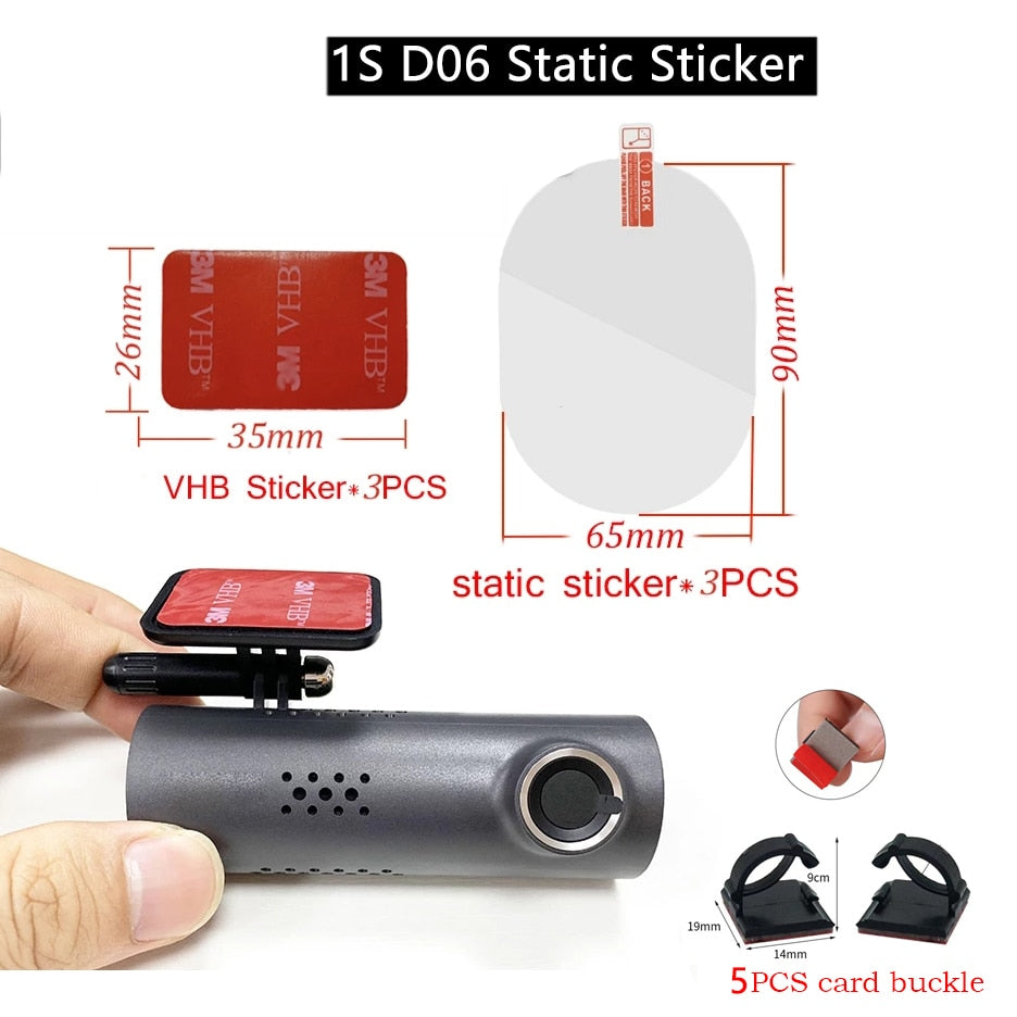 For 70mai 1S D06 Accessory Set Static Sticker Film and Static Stickers, Suitable for 70mai M300 Car DVR 3M film holder 3PCS