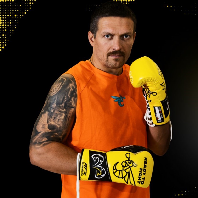 USYK and RTF Official Boxing Champion Coffee Mug, Ceramic Tea Cup, Black with Gold Design, Collectible Merchandise