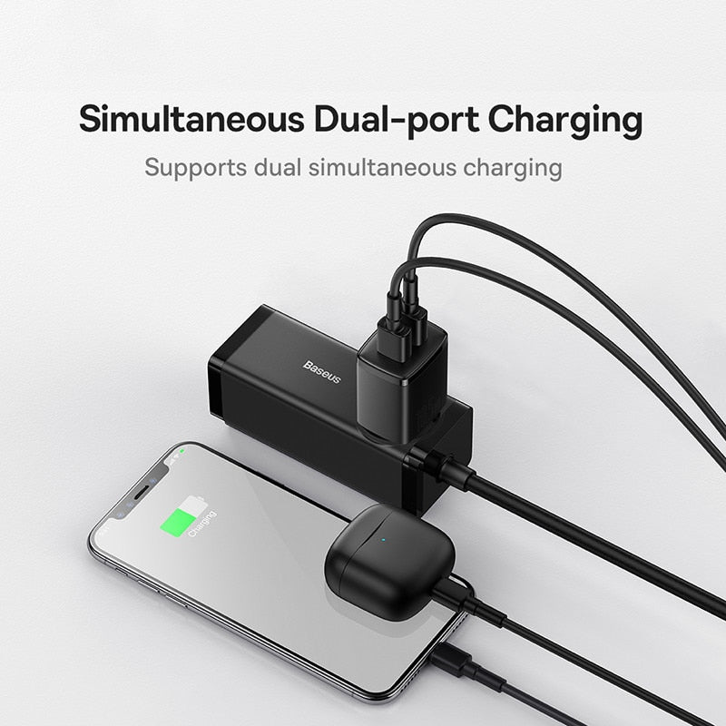 Baseus 10.5W USB Travel Charger Mini Portable Wall Adapter Charger  Dual Port Phone Charging For iPhone Huawei Xiaomi