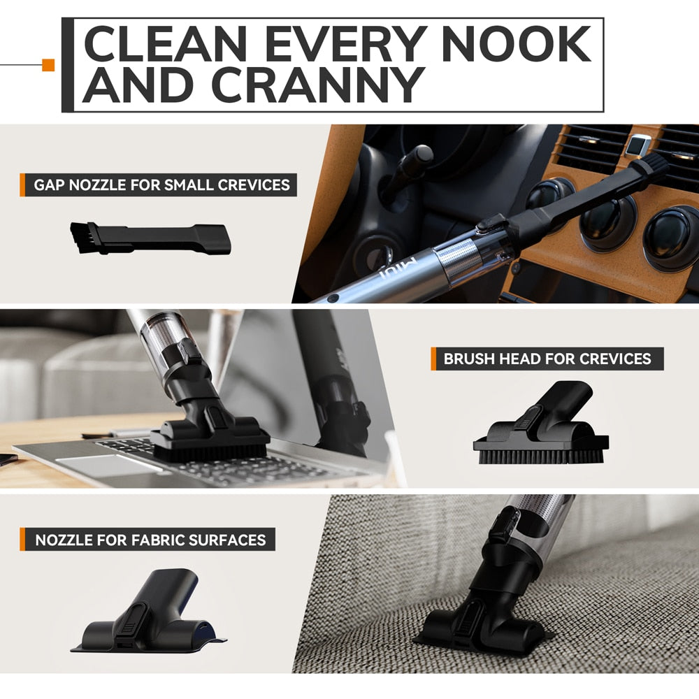 MIUI Portable Cordless Vacuum Cleaner Multifunctional Car Vacuum Cleaner USB Charging 15000Pa with Blowing Head Pet Brush G-PRO
