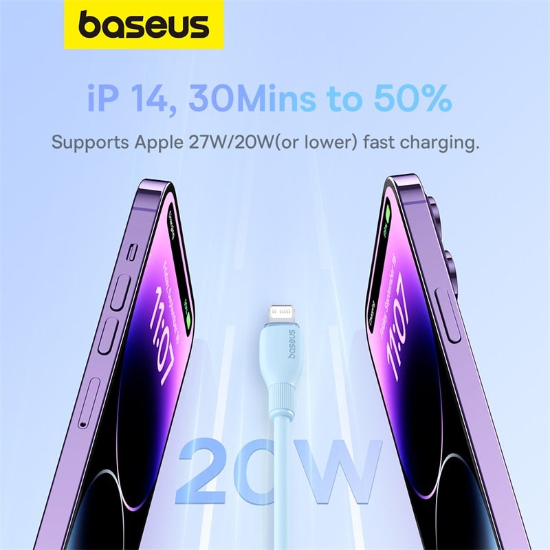 Baseus USB C Cable For IPhone 14 13 12 11 pro Max XS 20W Fast Charging Cable Type C To Lighting Date Wire For iPad Macbook TPE