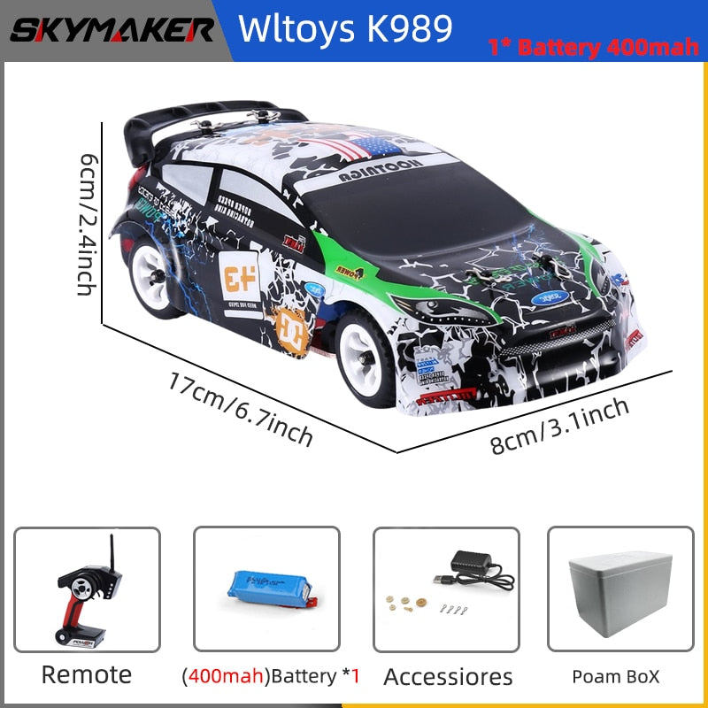 WLtoys K989 Rc Racing Drift Car 1:28 4WD Drive Off-Road 2.4G High Speed 30Km/H Alloy RC Car 1/28 Drift Rally Vehicle Toys