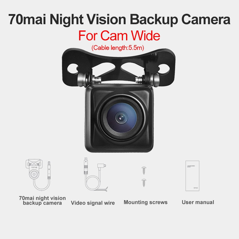 70mai HD Backup Cam & Night Vision Backup Cam for Rearview Stream Media Dash Cam Wide D07