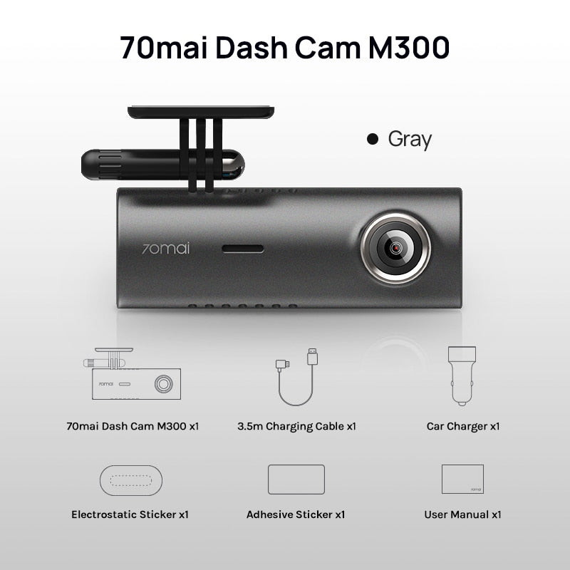 70mai Dash Cam M300 Car DVR 140° FOV 1296P Night Vision Dash Camera Recorder 24H Parking Monitor WIFI & App Control