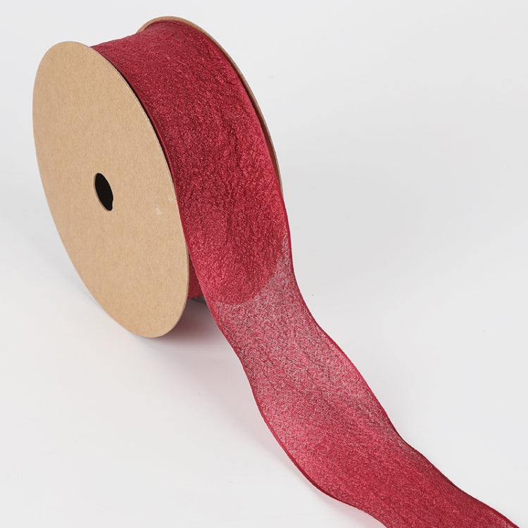 Kapok Yarn Ribbon Flower Packaging Ribbon Headdress Headband(Wine Red)