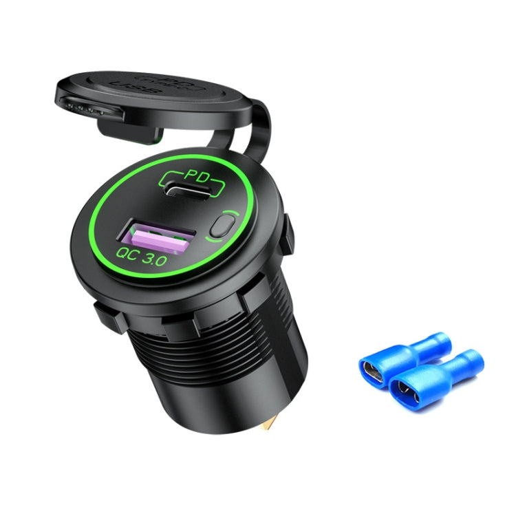 Car Motorcycle Ship Modified USB Charger Waterproof PD + QC3.0 Fast Ch
