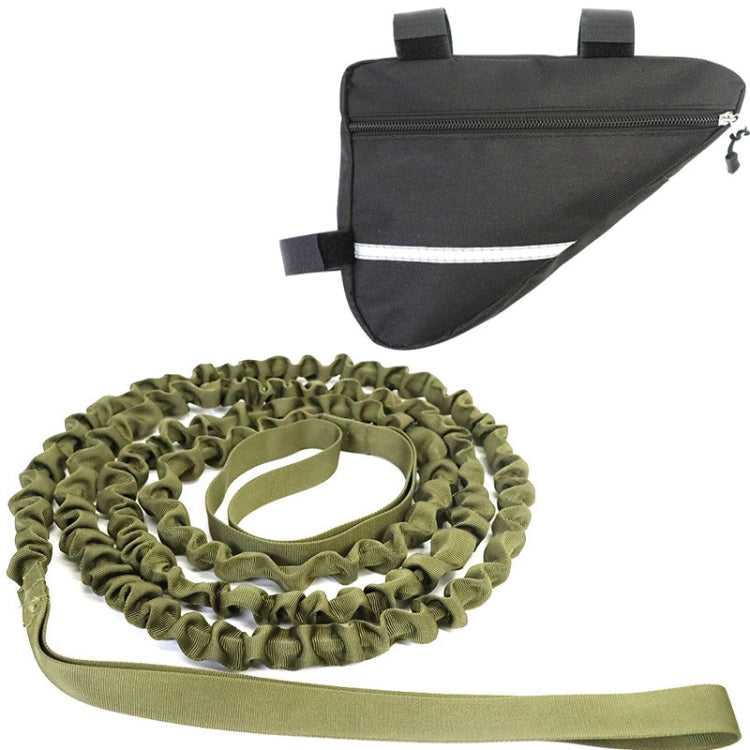 Parent Rope Bicycle Trailer Rope Parent-Child Tensile Traction Rope(Army Green + T