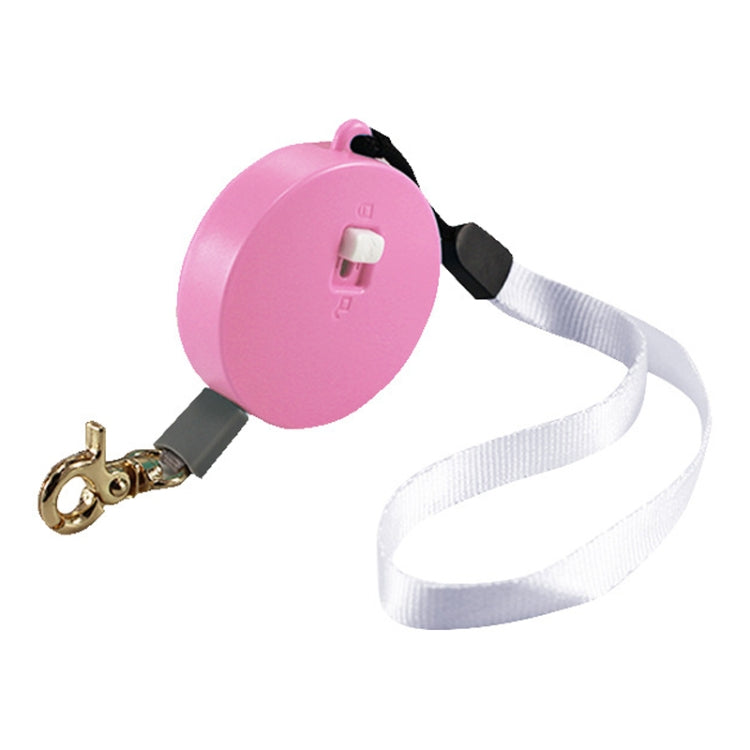 Automatic Telescopic Dog Traction Rope Small Pet Retractor(Round Pink)