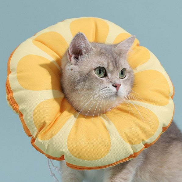 Cat Elizabeth Collar Kitten Anti-licking Collar Head Cover, Size: S(Orange)