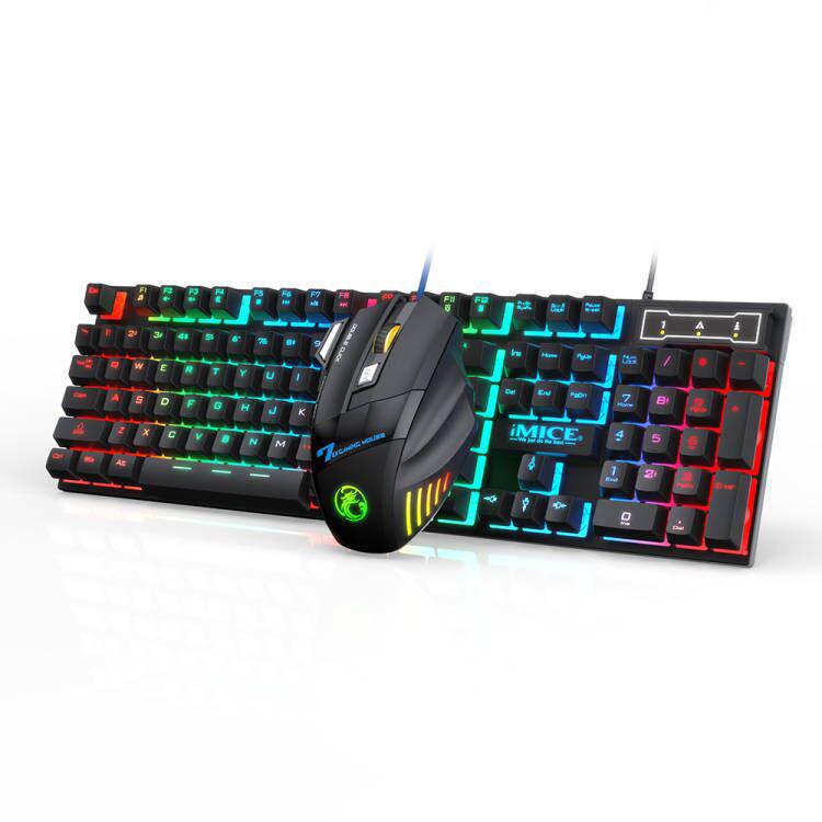 iMICE AN-300 English Floating Keycaps Rainbow Backlight Wired Keyboard