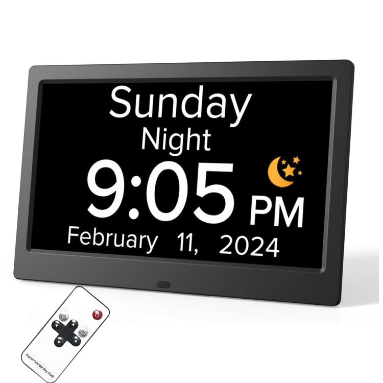 10-Inch Digital Clock With Voice Time Announcement, Auto DST Adjustmen