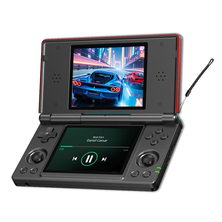 MiOT Store ANBERNIC RG DS Flip Dual-Screen Handheld Game Console 4-Inch IPS Touchscreen AI Gaming Device 3+32G(Red Black)