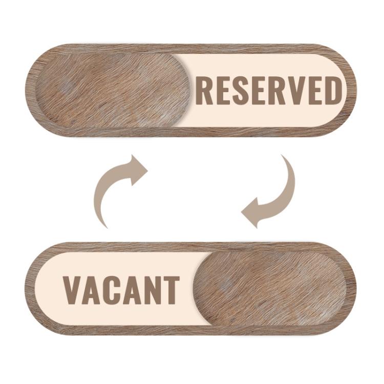 Sliding Door Status Sign for Reserved or Vacant Rooms Self-Adhesive Wo