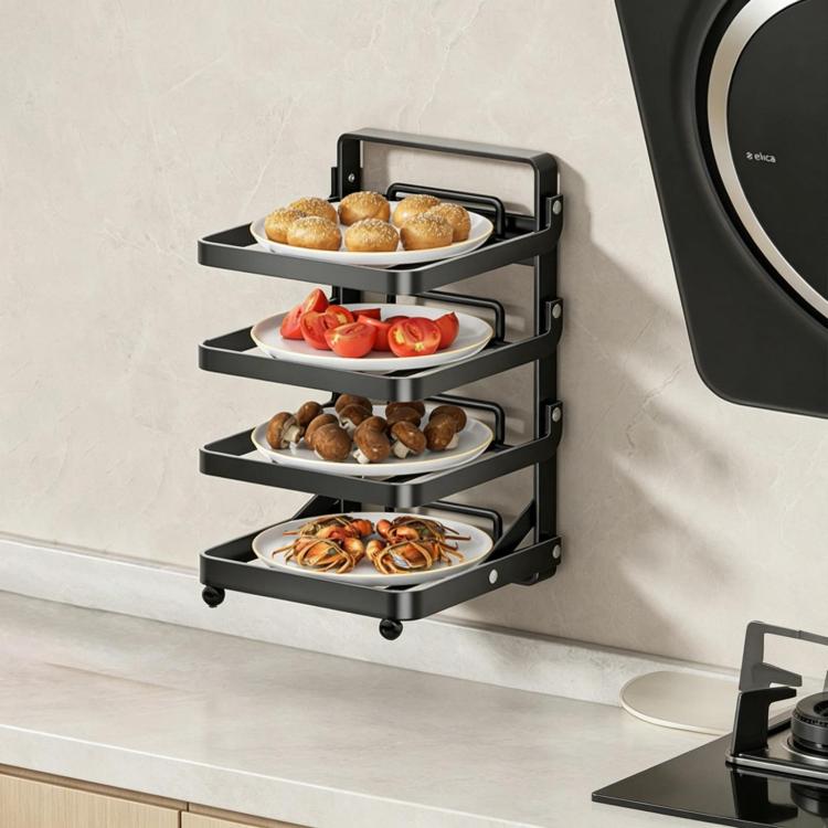 Multi-Tier Kitchen Food Preparation Rack Foldable Storage Rack, Color: