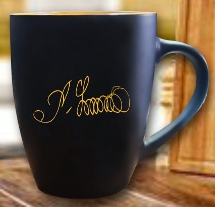 USYK and RTF Official Boxing Champion Coffee Mug, Ceramic Tea Cup, Black with Gold Design, Collectible Merchandise