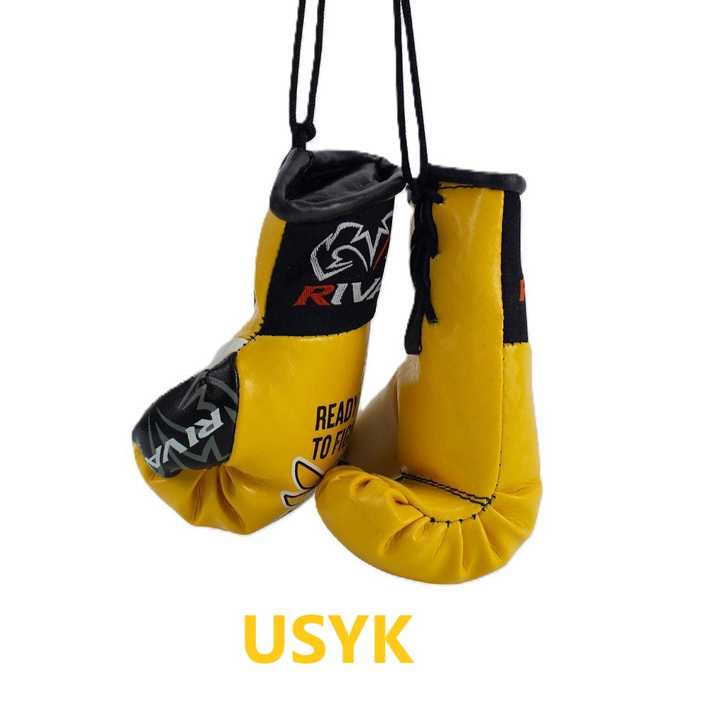 RTF & Rival Mini Boxing Gloves by Oleksandr Usyk, Car Rear View Mirror Pendant, Sporty Hanging Ornament, Colorful Car Accessories