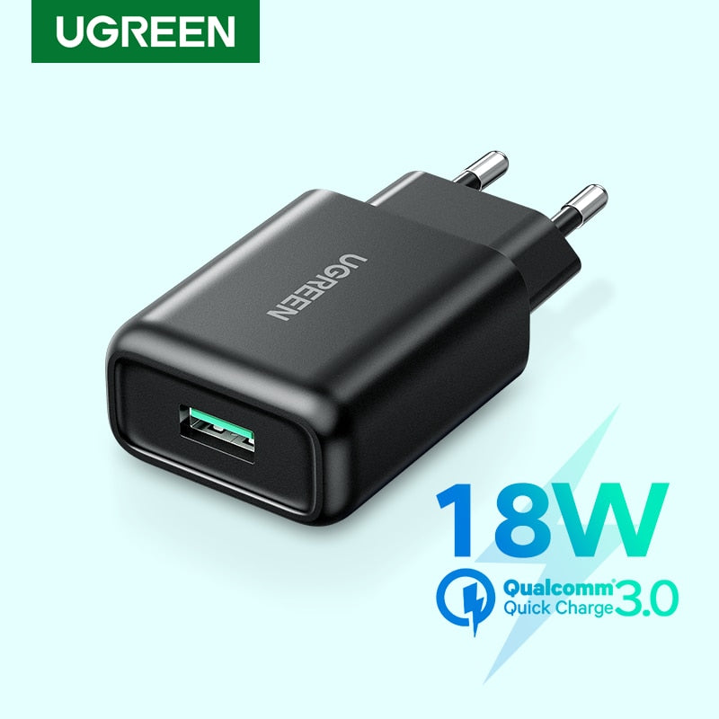 Ugreen USB Quick Charge 3.0 QC 18W USB Charger QC3.0 Fast Wall Charger Mobile Phone Charger for Samsung s10 Huawei Xiaomi iPhone