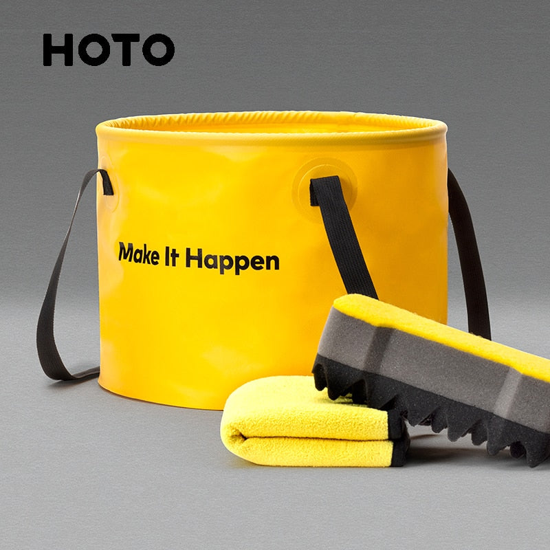 HOTO Outdoor Wash Kit Multi-Function Thickened Bucket Car Supplies Portable Travel Water Storage Bag Fishing Folding Bucket 20L