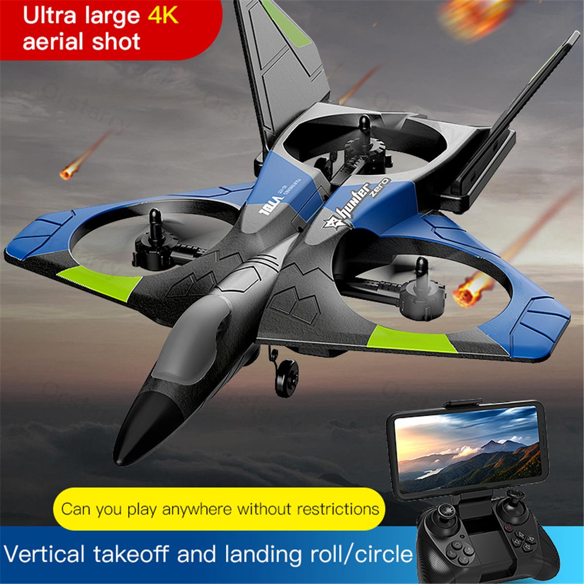 New V27 Oversized Remote Control Combat Glider One Key Return Foam Drones 4K HD Aerial Photography Aerial Vehicle Boys Toys