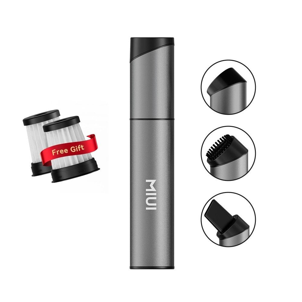 MIUI Mini Portable Vacuum Cleaner Cordless Handheld Vacuum with 3 Suction Heads Easy to Clean for Desktop Keyboard Car USB