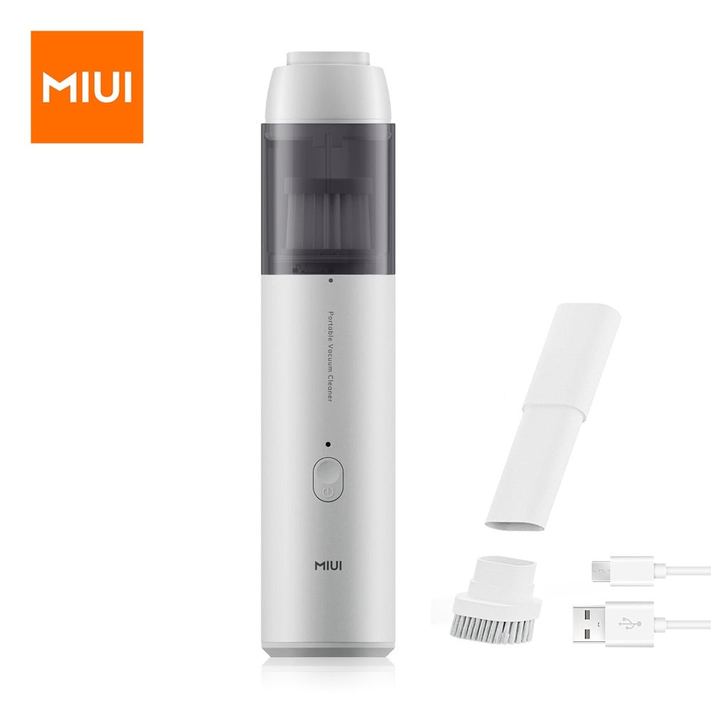 MIUI Cordless Handheld Vacuum Cleaner,Deep Clean Home & Car,Portable & Multifunctional,USB Rechargeable,60W Strong Suction,White