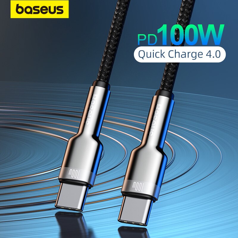 Baseus 100W USB C to USB Type C Cable for MacBook Pro QC 4.0 PD USB C Fast Charger Cable for Xiaomi Redmi Note 8 Pro Samsung S20