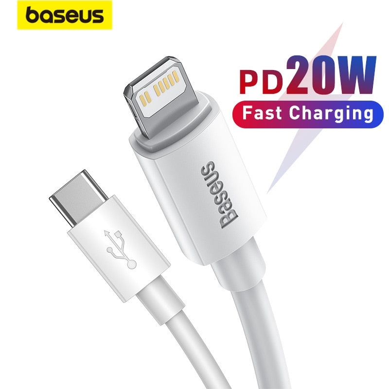 Baseus USB Type C PD 20W Cable for iPhone SE 11 Pro X XS 8 Fast USB C Cable for iPhone Charging Cable USB Type C Cable Wire Code