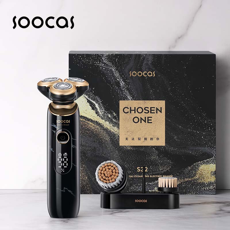 SOOCAS S32 Electric Shaver Auto Razor Man Shaving Machine LED Display IPX7 Waterproof 3-blade design Shaving