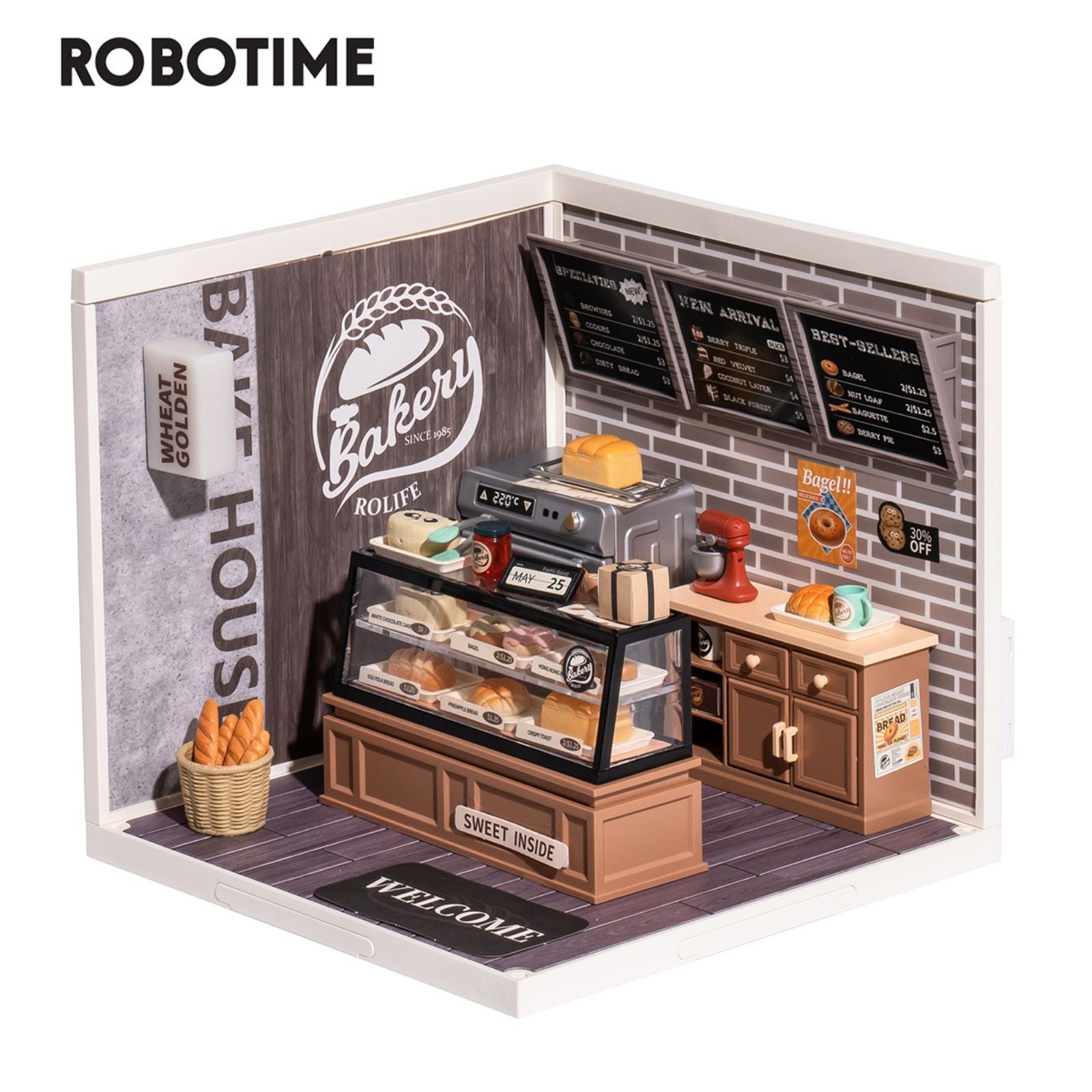 Robotime Rolife 3D Puzzle Kit Build Your Own Golden Wheat Bakery a Charming and Intricate DIY Miniature House Set for Kids Adult