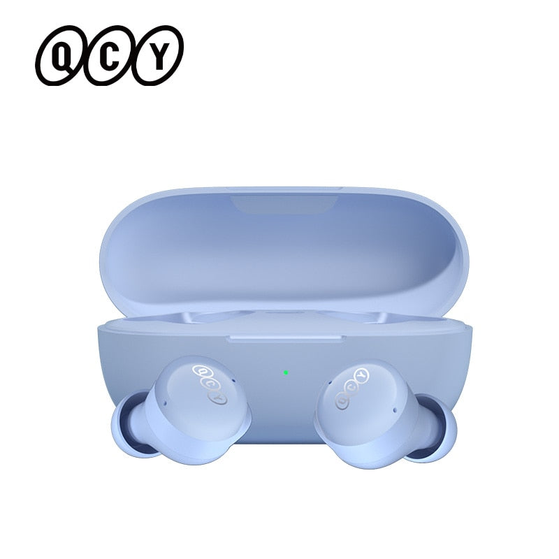 QCY Bluetooth Earbuds 5.1 Wireless TWS Earphone Touch Control Earbuds Low Latency Mode ENC Earbud Long Standby 26H  T17 Blue