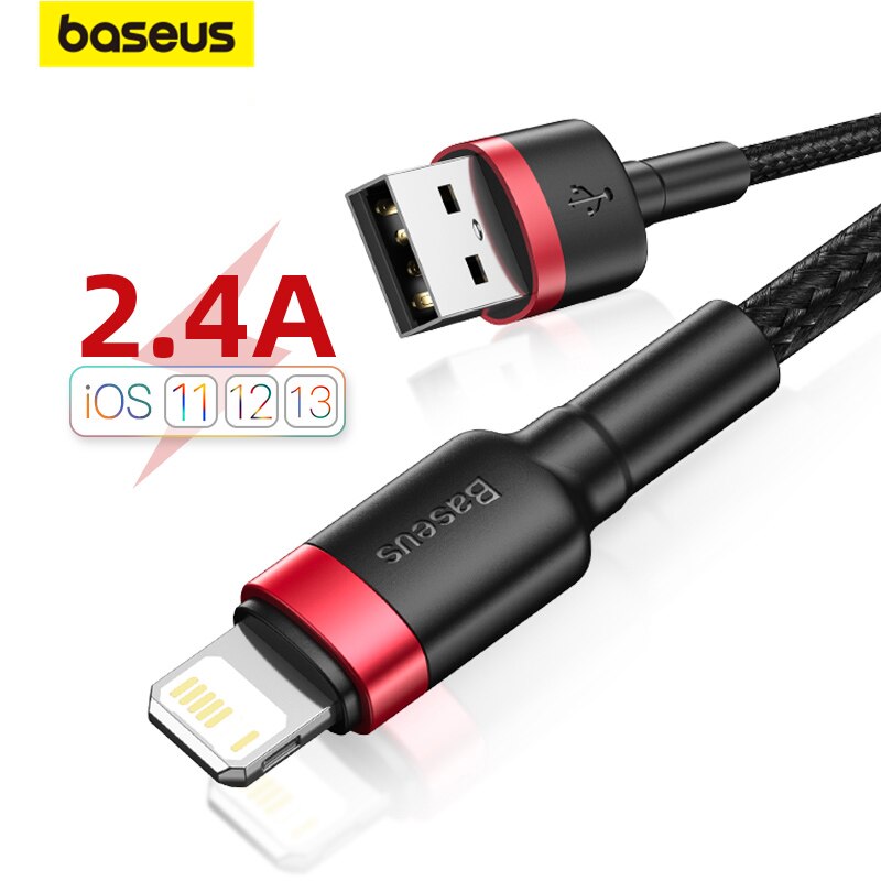 Baseus USB Cable for iPhone 14 13 Pro Max Fast Charging USB Cable for iPhone 12 Mini Pro Max Data USB 2.4A Cable