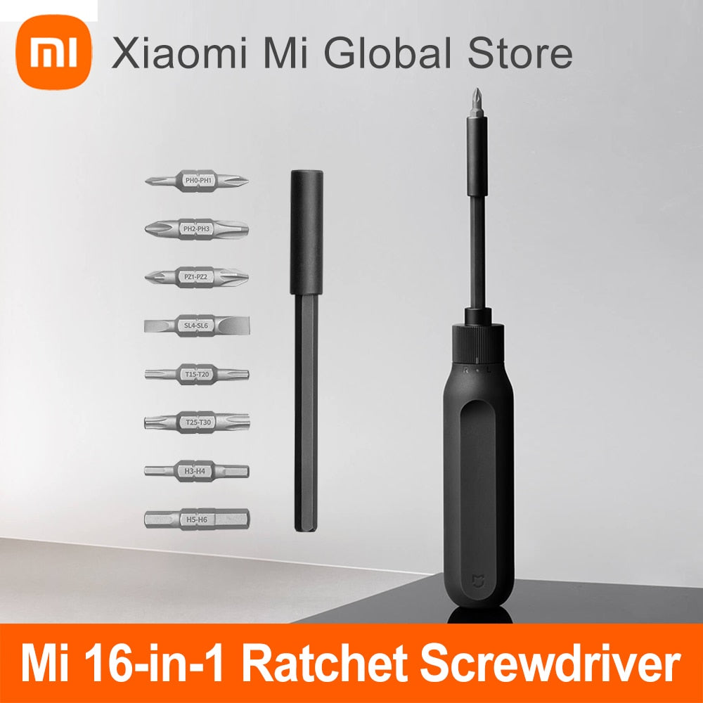 Xiaomi Mijia Screwdriver 16 in 1 Ratchet Screwdriver DIY Repair Tools S2 Alloy Steel Bits High Precision Home Global Version