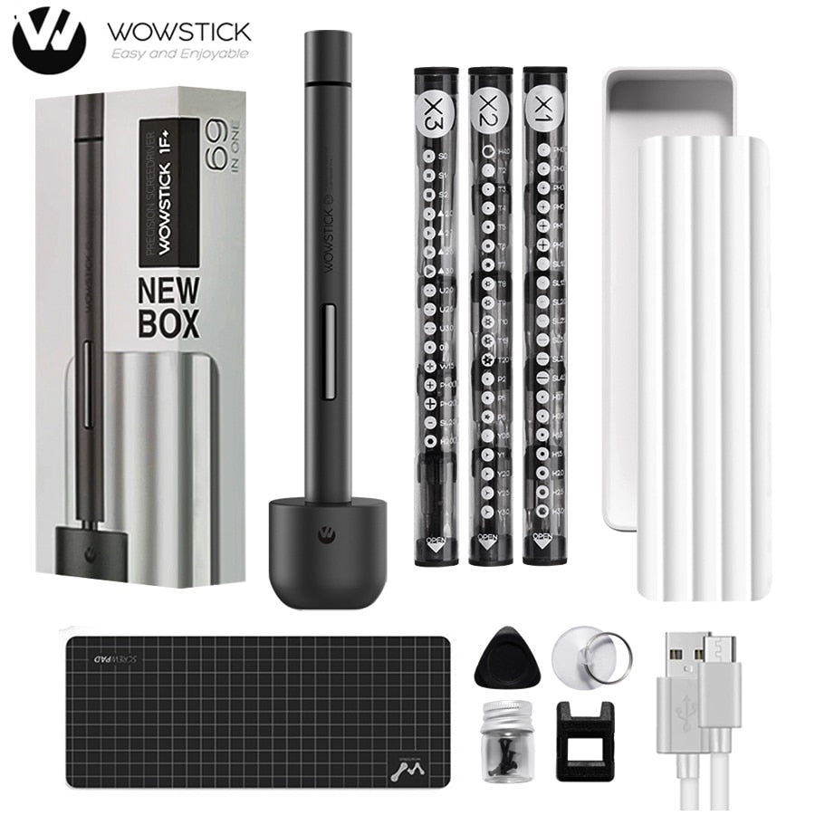 Wowstick 1F+ Pro 64 In 1 Electric Screwdriver Driver Cordless Lithium-ion Charge LED Light  Power Screw Driver Kit